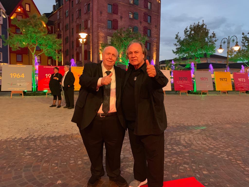 Enno-Ilka Uhde und Rainer "Calli" Calmund vor 70 Jahre Bundesrepublik Deutschland 